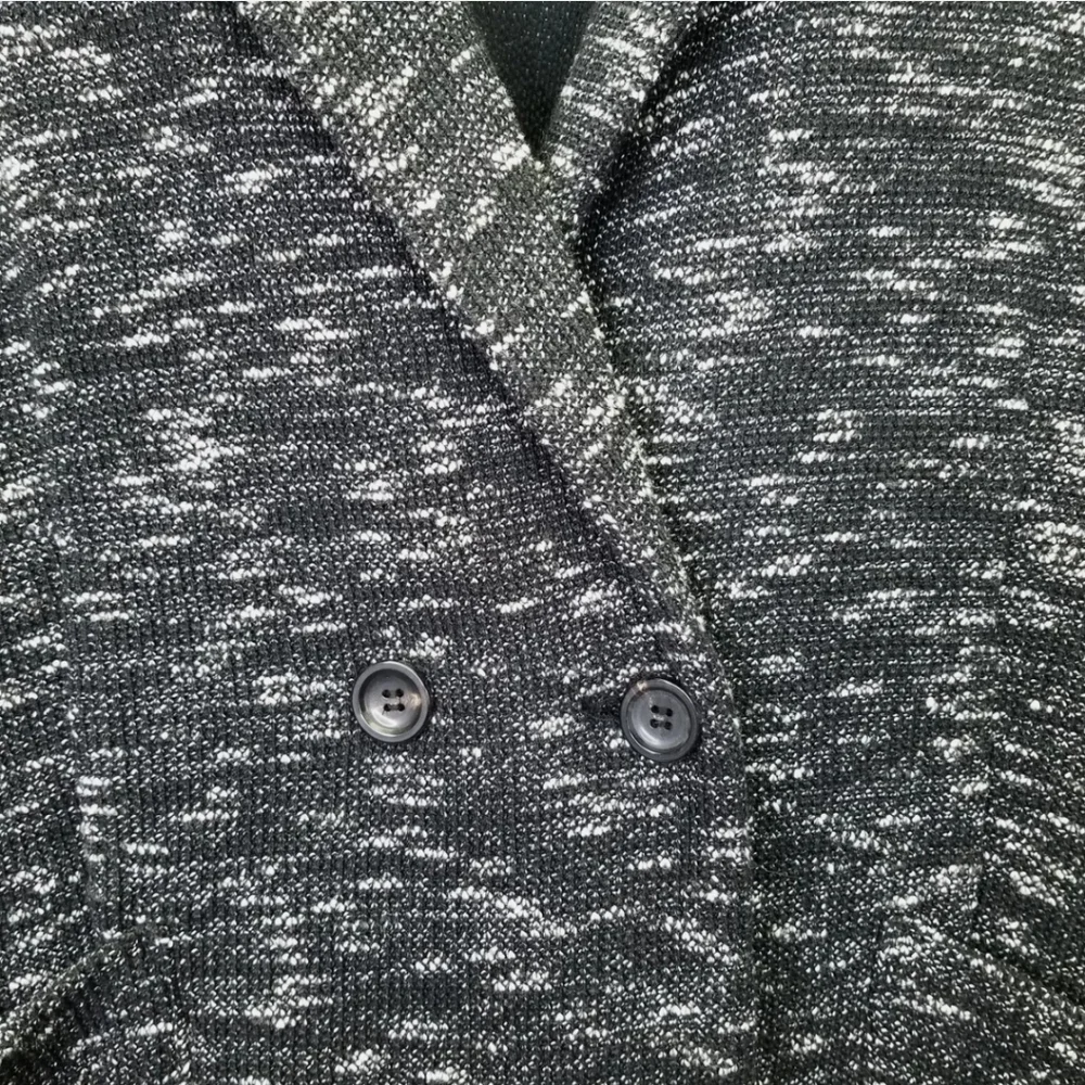 Eileen Fisher Tweedy Black & White Classic Collar Blazer Large - Picture 5 of 7